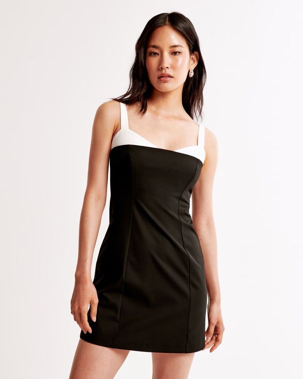 NWT Abercrombie & Fitch Contrast Sweetheart Corset Black Mini Dress Size Small